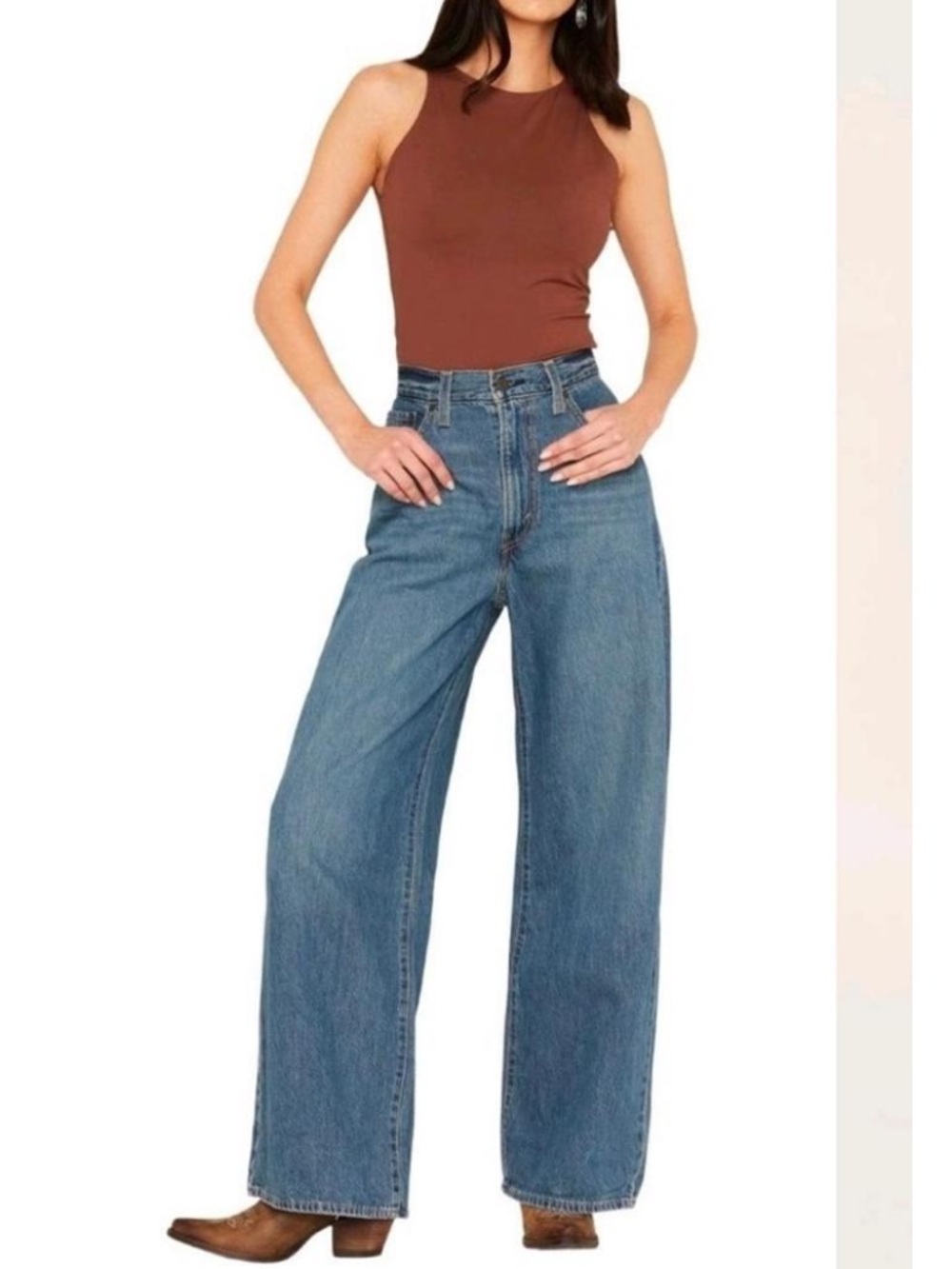 LEVIS Wide Leg High-Rise Blue Jeans - womens 13